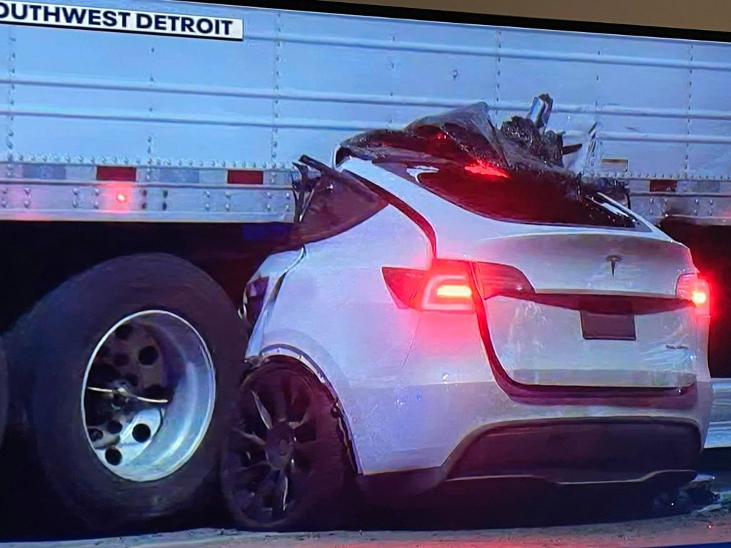 Tesla Model Y Driver And Passenger Survive Extreme Collision With Semi ...