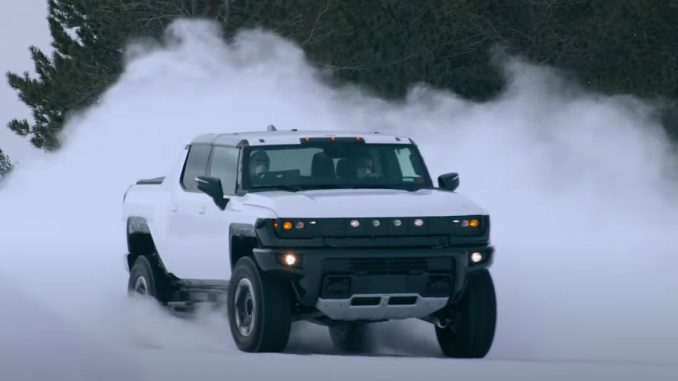 GMC Hummer EV drifting