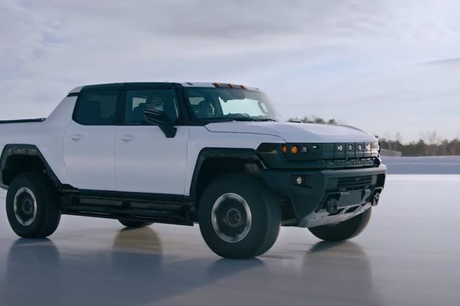 GMC Hummer EV winter rear