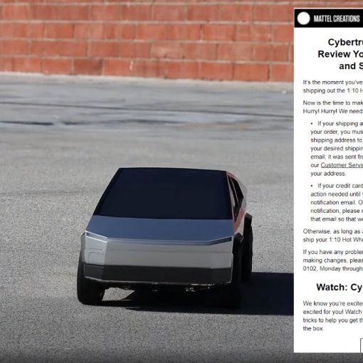 Hot Wheels Cybertruck email
