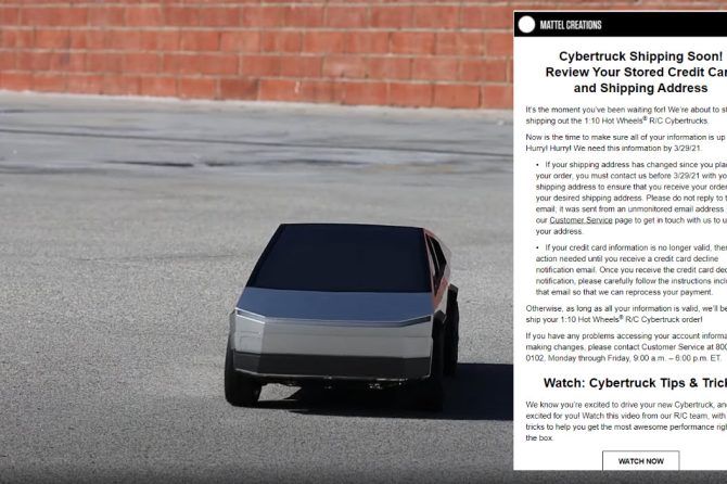 Hot Wheels Cybertruck email