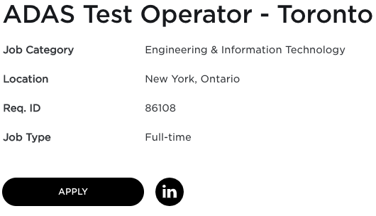 Tesla ADAS operator Canada