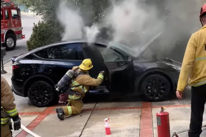 Tesla Model Y fire