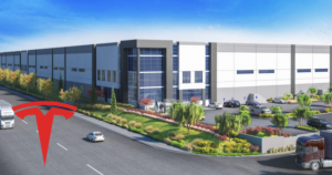 Tesla San Bernardino warehouse logo