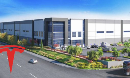 Tesla San Bernardino warehouse logo