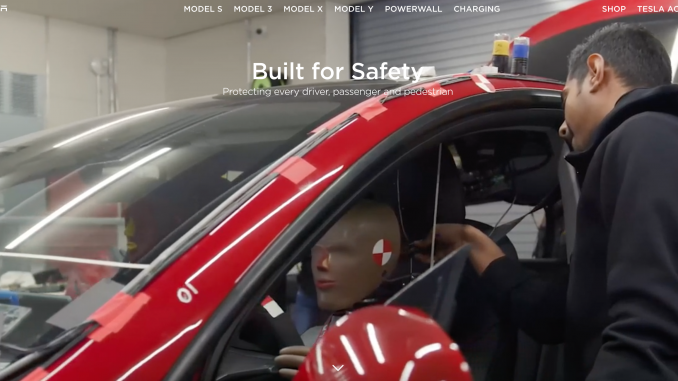 Tesla safety page