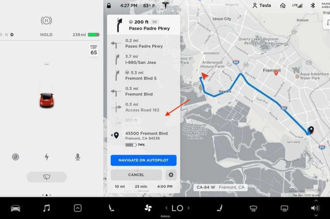 tesla-navigate-on-autopilot-model-3-ui-turn-by-turn-direction-list-ui