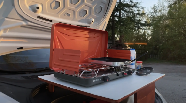 DIY frunk table makes the perfect Tesla Model 3 camp kitchen [Video