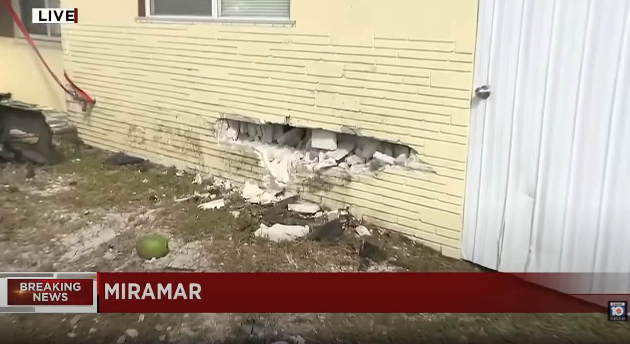 Model S crash house damage