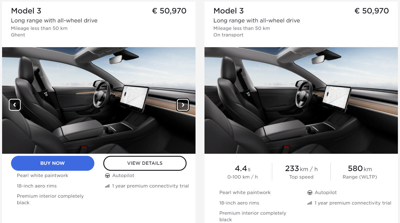 Tesla door trim listings