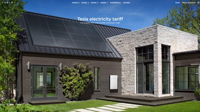 Tesla electricity tariff
