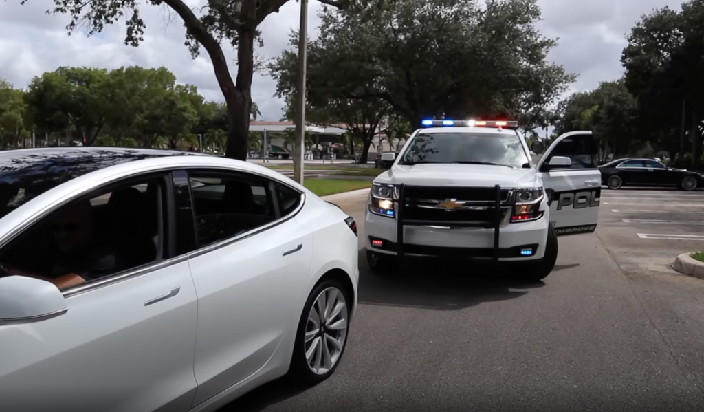 Tesla pulled over