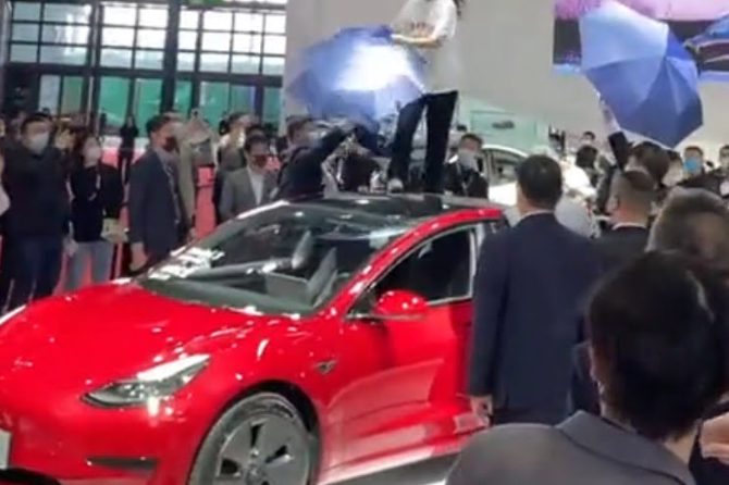 Tesla China protest