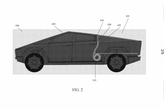 Cybertruck tonneau cover patent