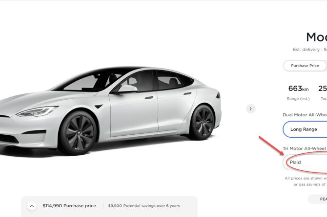 Model S Plaid price Canada