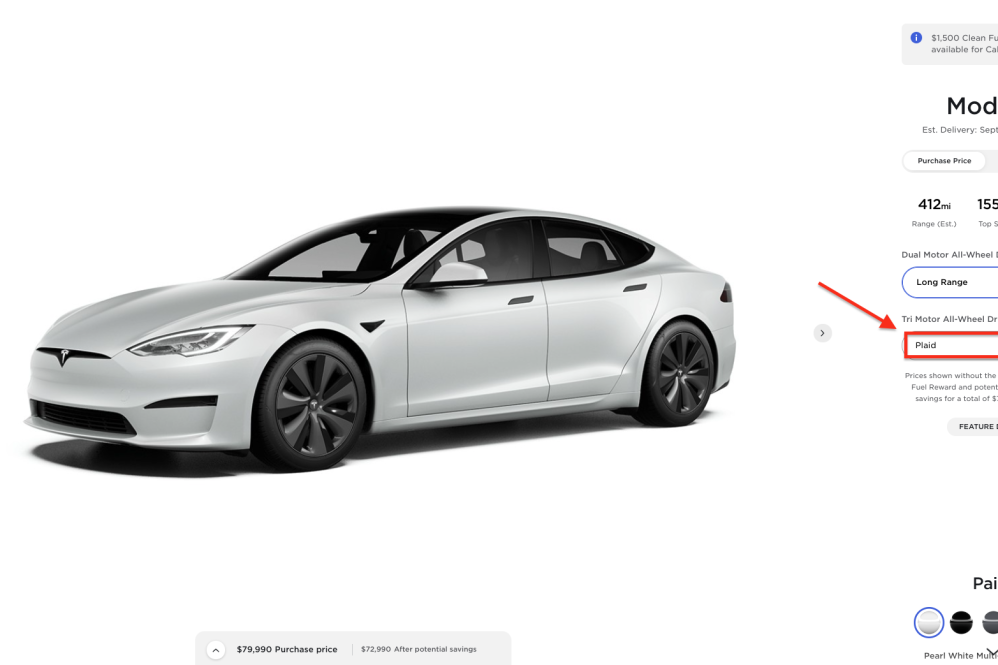 Model S Plaid price increase