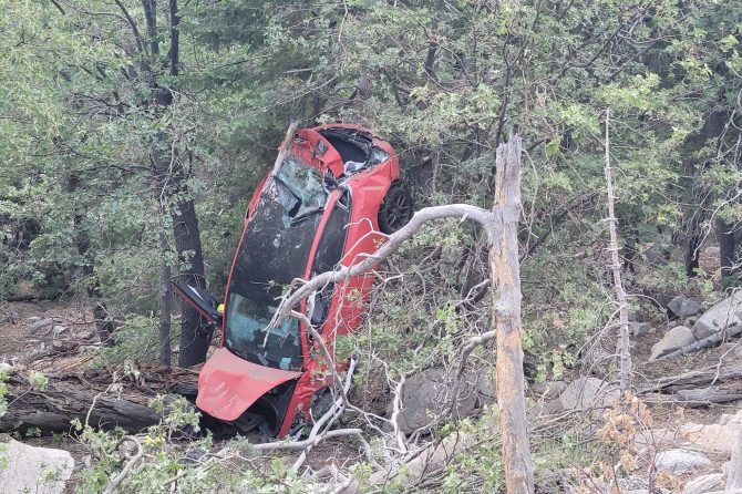 Tesla crash off mountain