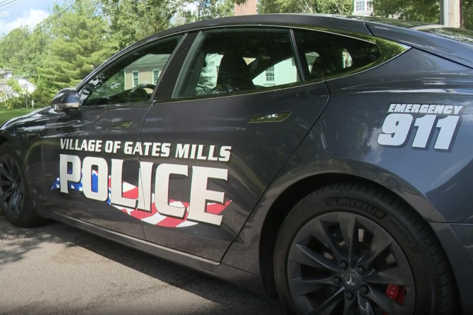 Gates Mills Tesla Police Car