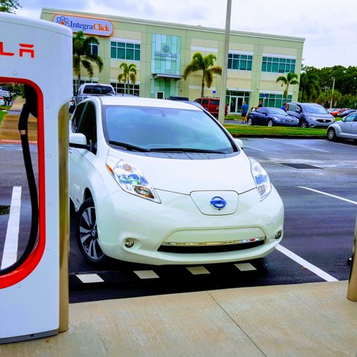 Nissan Leaf at Supercharger