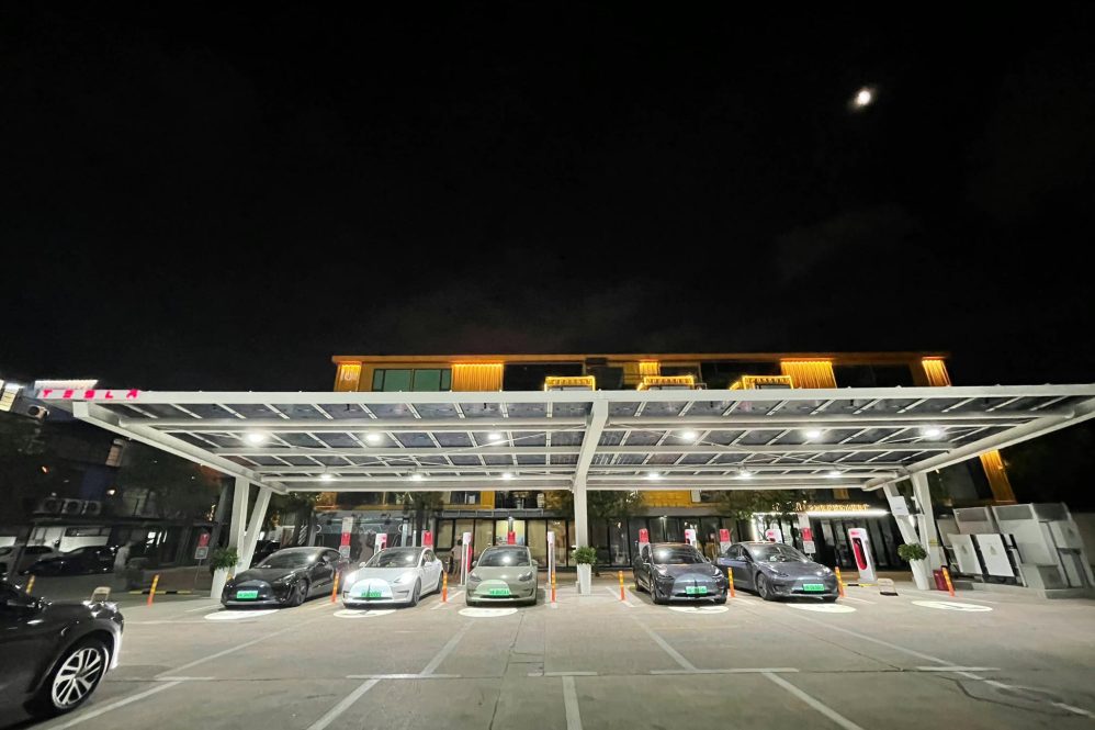 Tesla Shanghai solar Supercharger