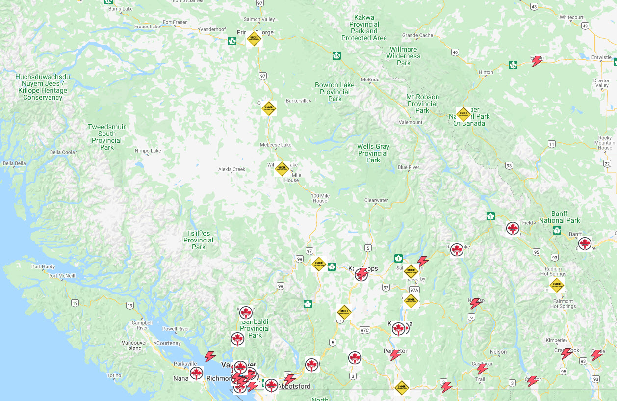 Tesla Supercharger route along B.C. Hwy 97 to Prince George ready to ...