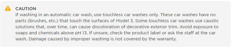 Tesla car wash manual