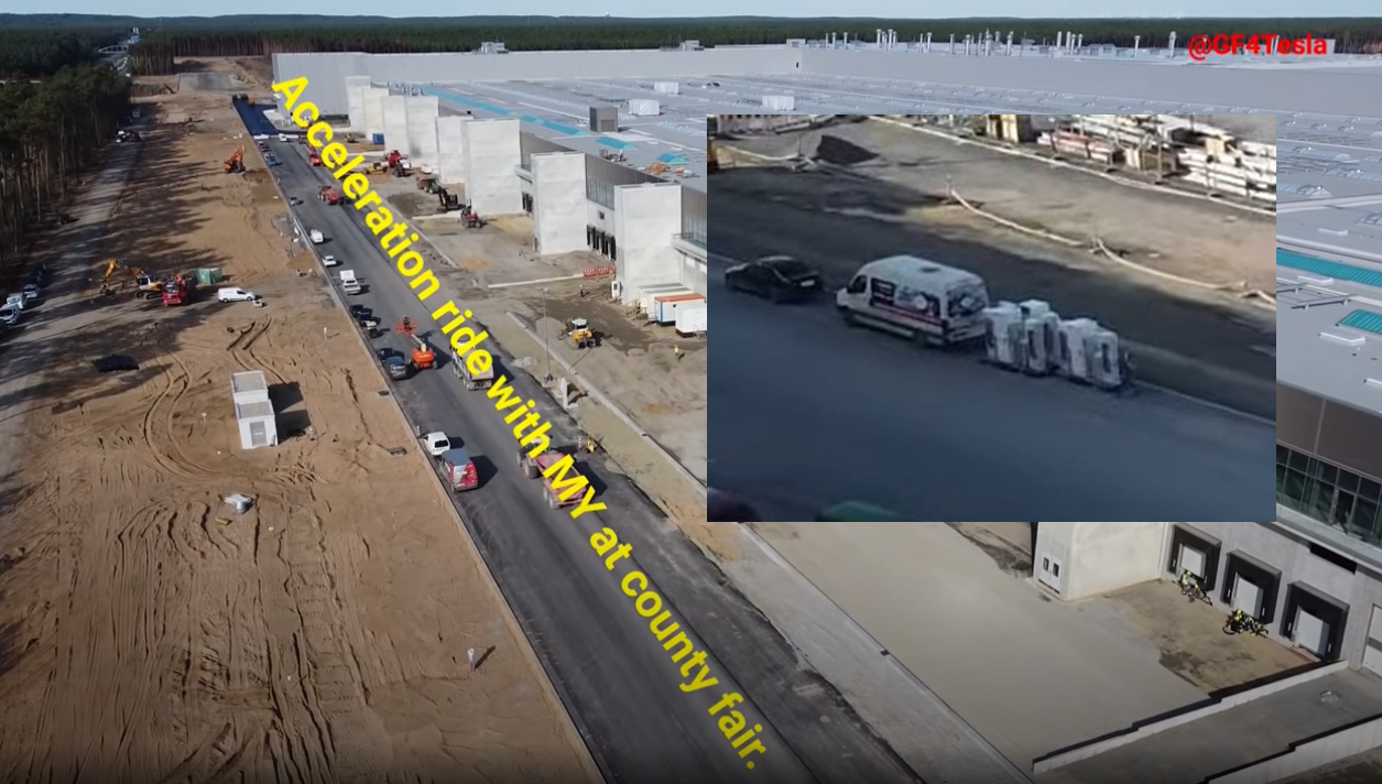 Tesla brings in mobile Superchargers and paves test road for