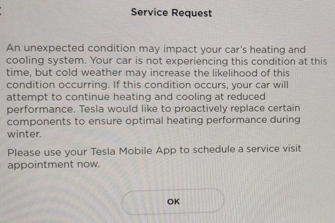 Heat pump service request