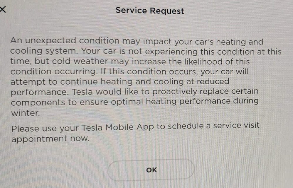 Heat pump service request