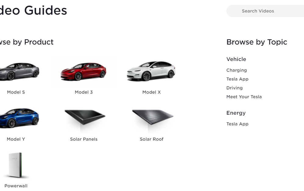 Tesla video guides