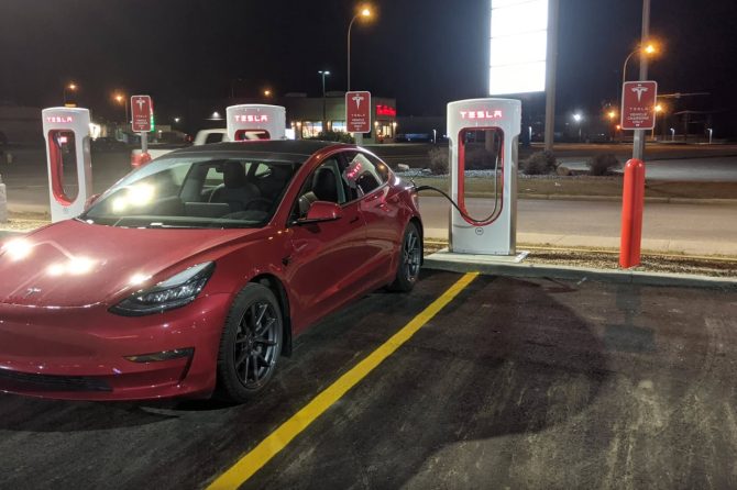 Red Model 3 at Vegreville Supercharger