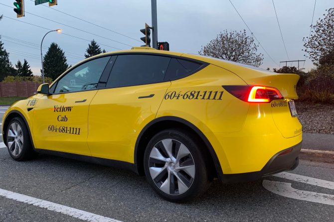 Model Y Yellow cab Vancouver