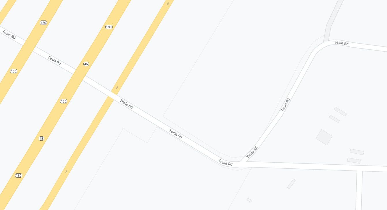 google maps tesla road