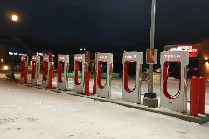 Penticton Supercharger at night