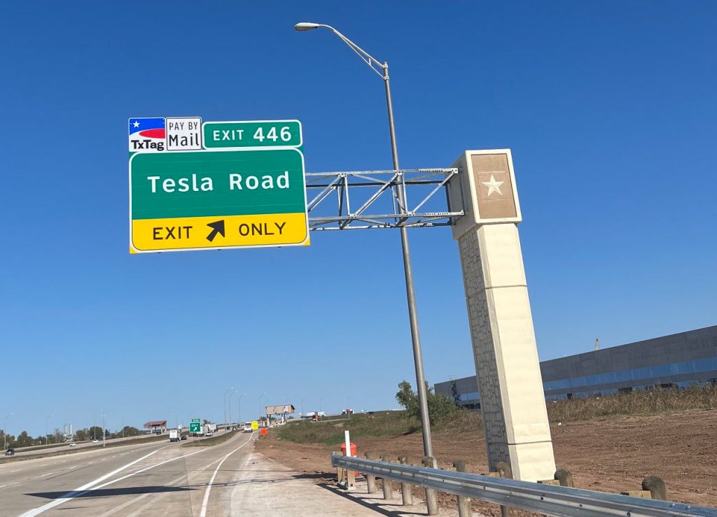 tesla road texas