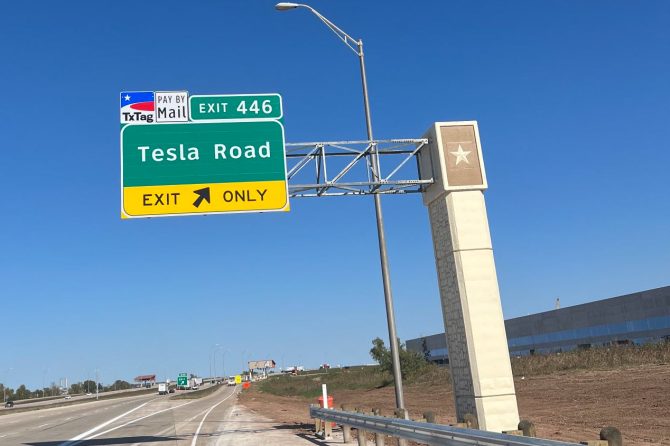 tesla road texas