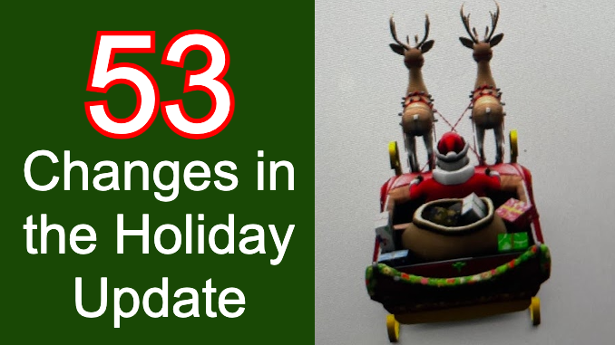 53 Holiday Update Changes