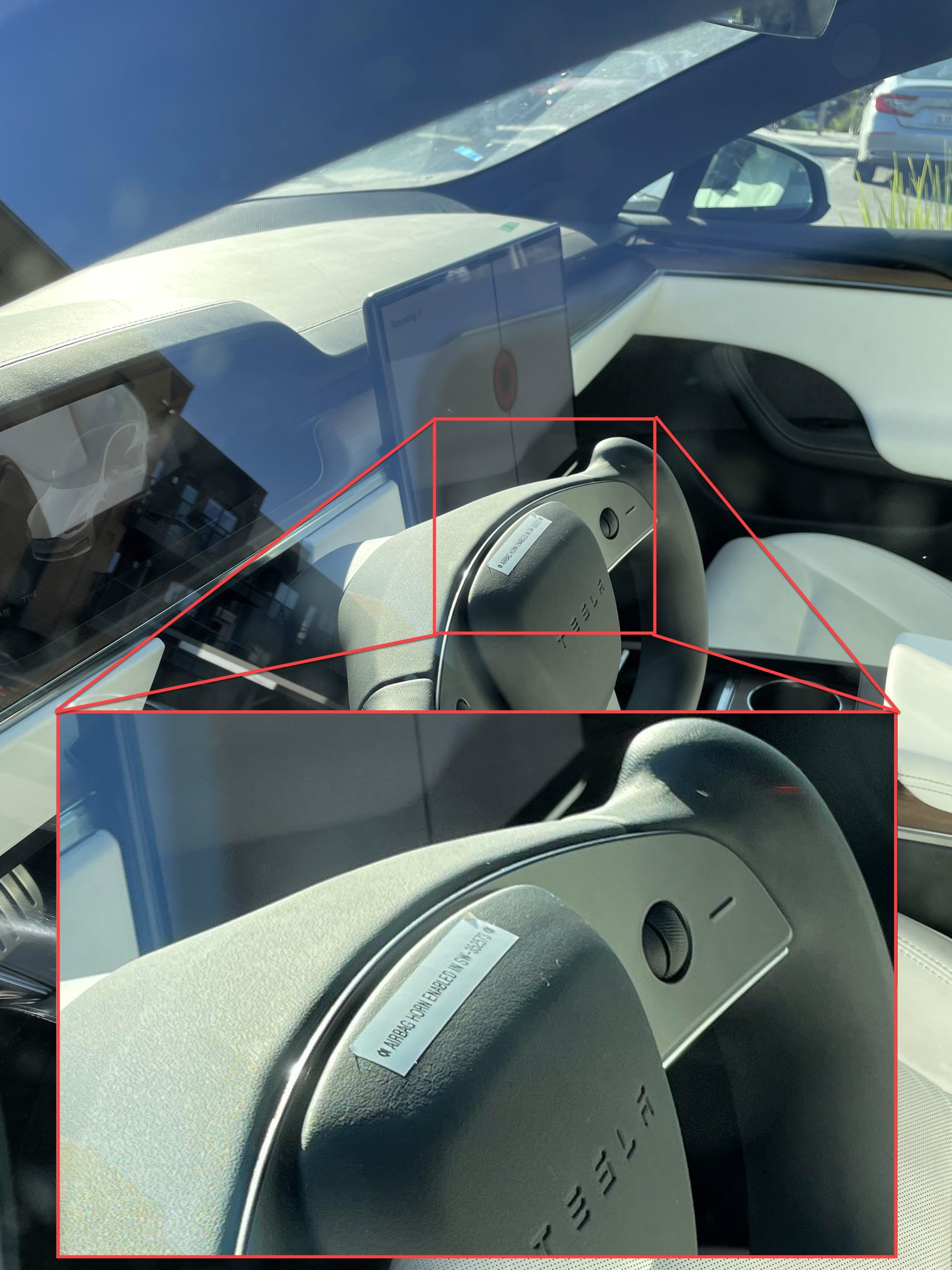 airbag horn sticker up close