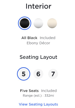 model x seating options