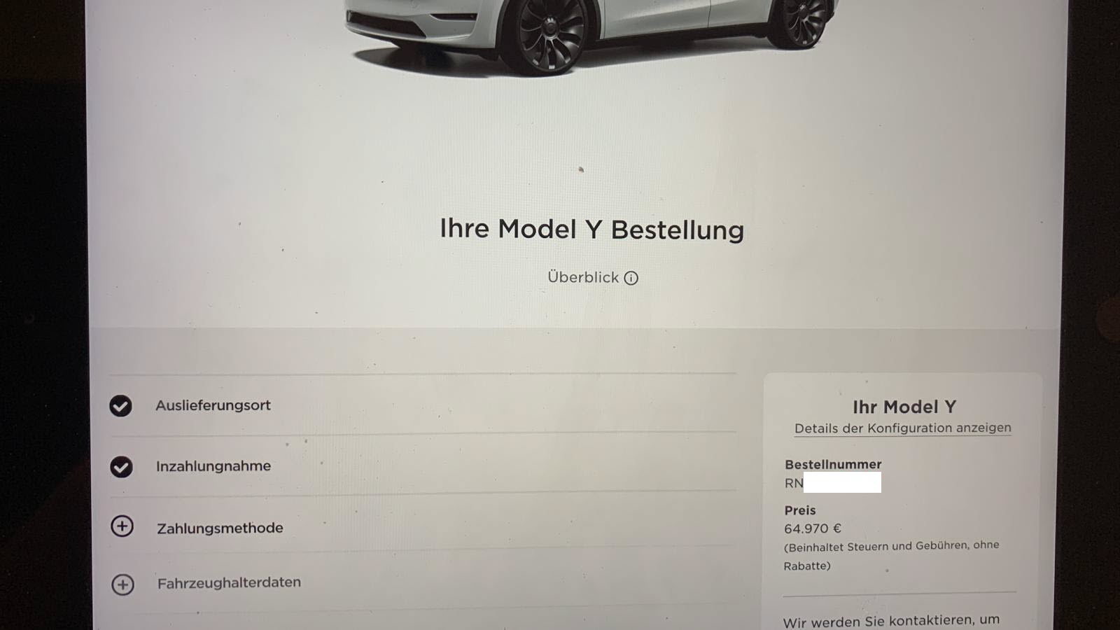 model y payment