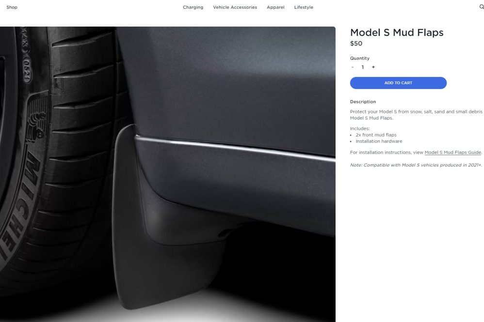 tesla shop mud flaps