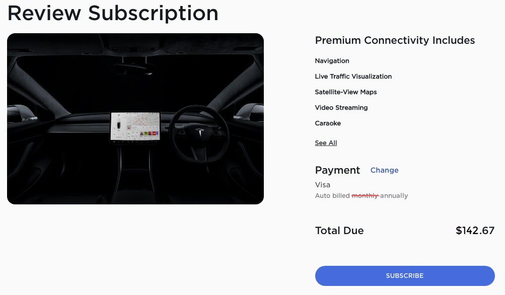 Tesla adds beginnings of annual subscriptions to mobile app source code