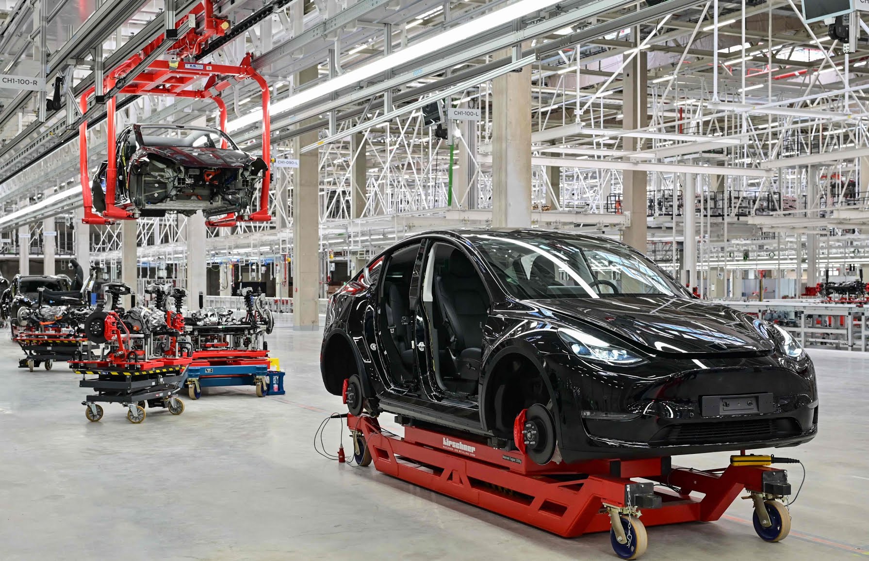 Tesla surging order rate in the US - Model Y production at Giga Berlin (Photo credit: AFP)