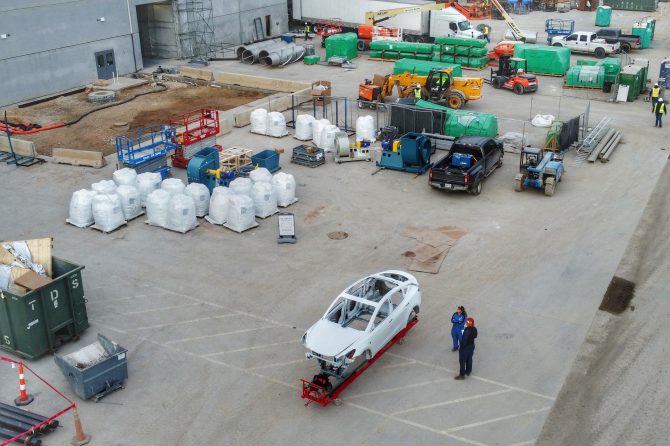 white model y giga texas