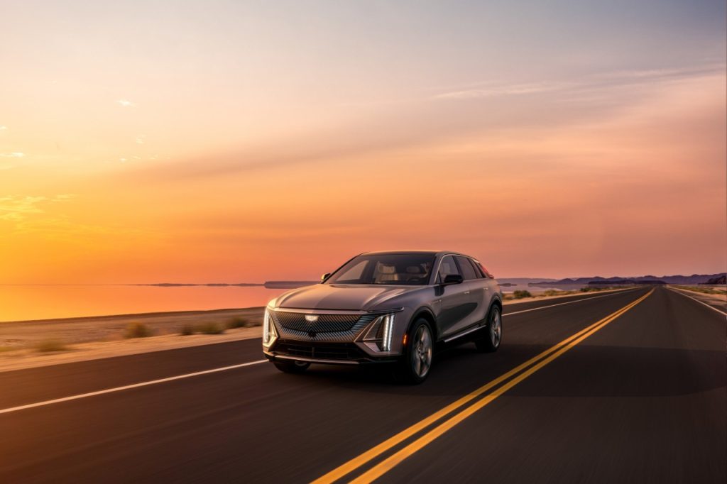 2023 Cadillac LYRIQ exterior front driver side three-quarter
