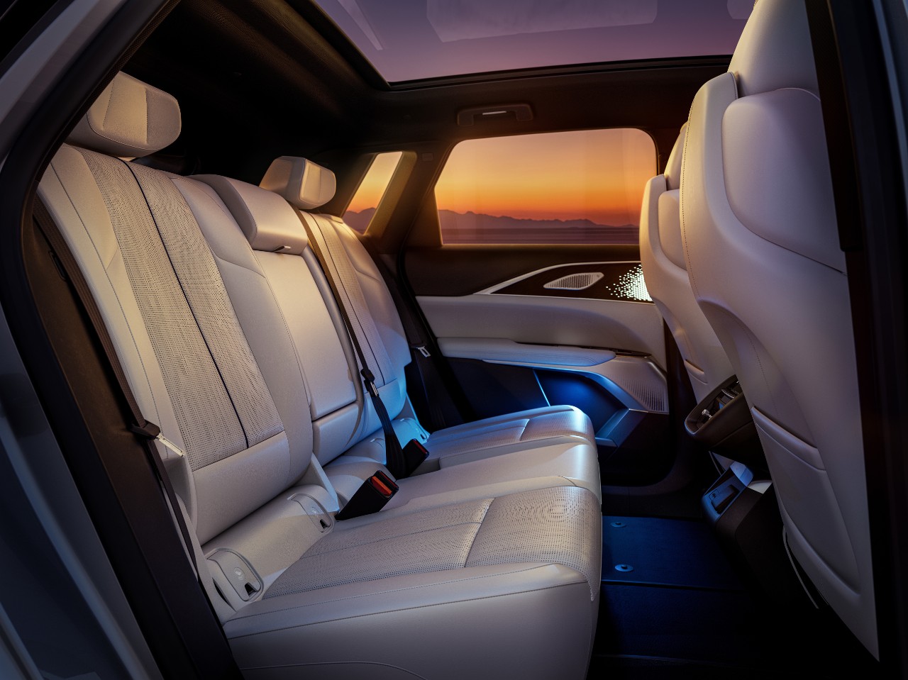 2023 Cadillac LYRIQ interior back seats in Sky Cool Gray