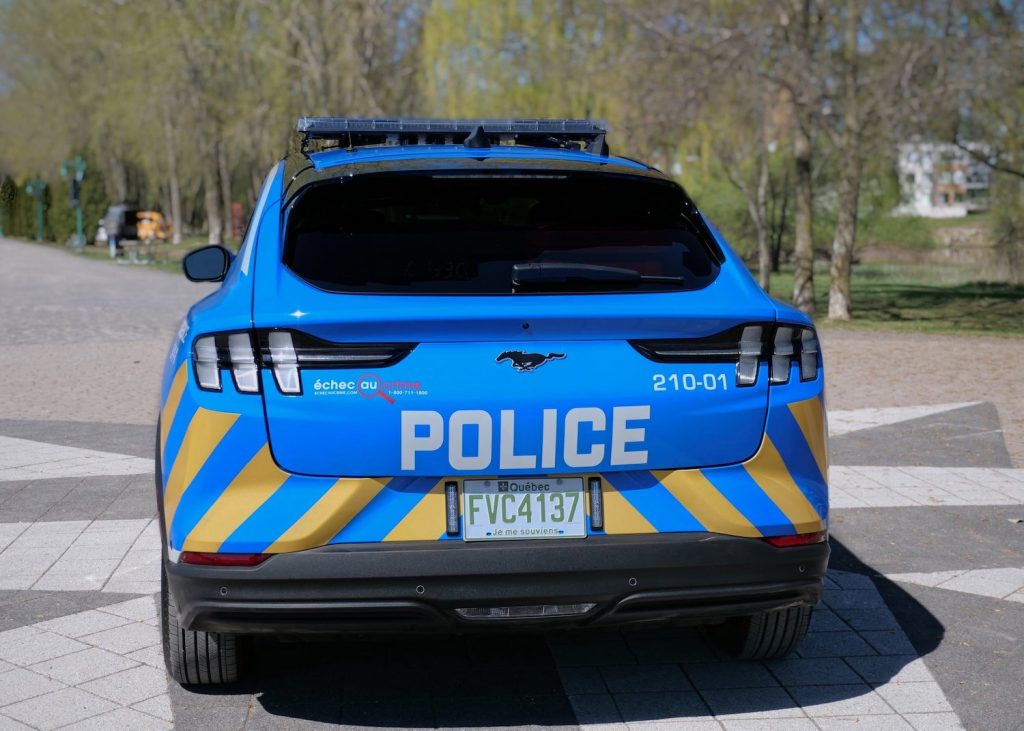 Ford Mustang Mach-E police car makes debut in Quebec - Drive Tesla