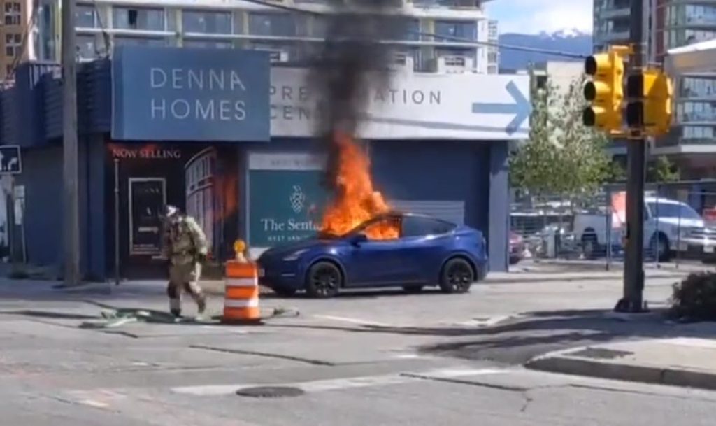 model y fire vancouver