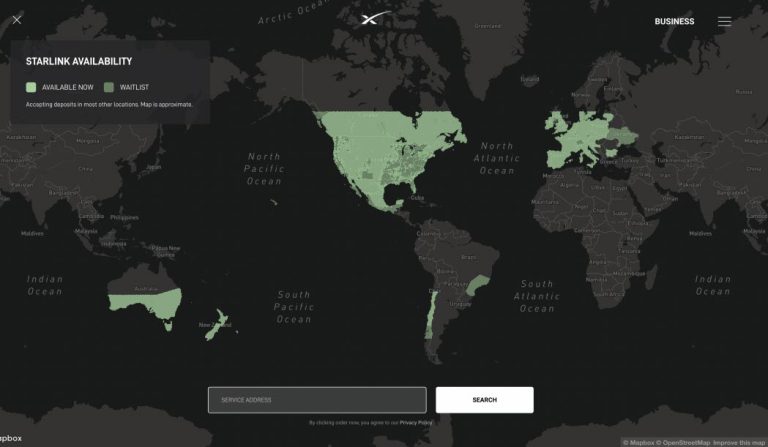 SpaceX updates Starlink availability map to show when service will be ...