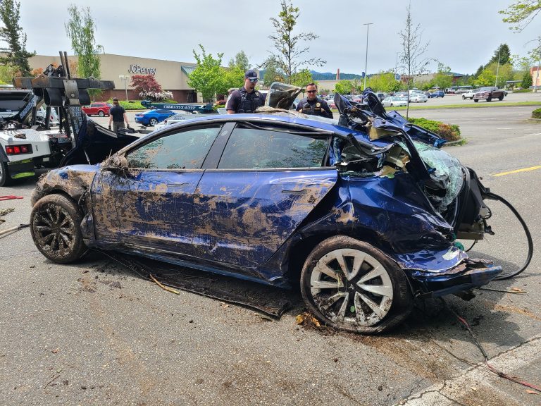 Tesla owner suffers only minor injuries after his Model 3 flies 85 feet ...